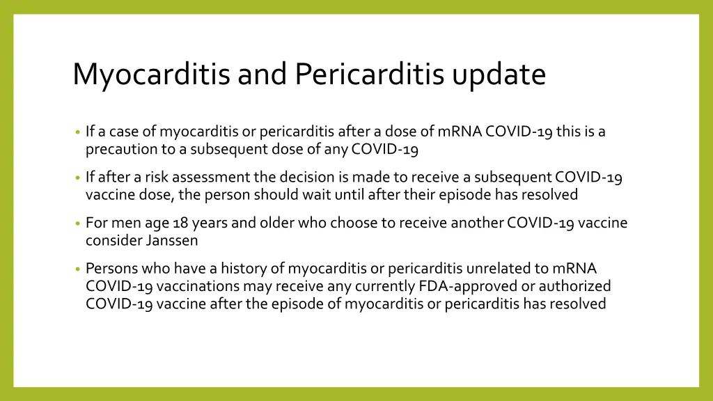 myocarditis and pericarditis update 1