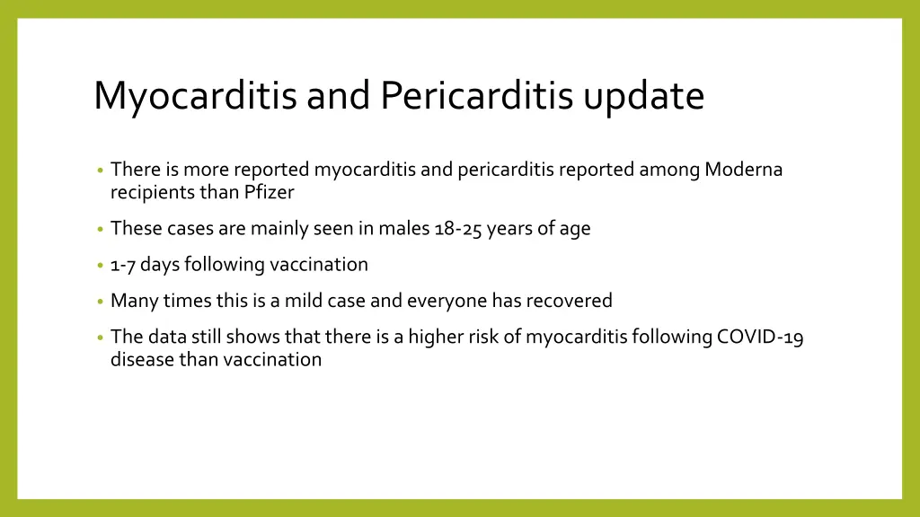 myocarditis and pericarditis update