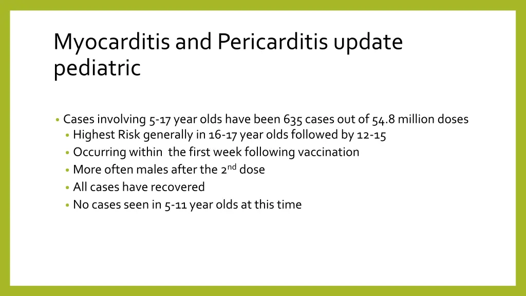 myocarditis and pericarditis update pediatric