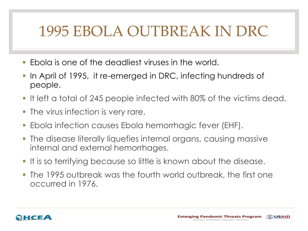 1995 ebola outbreak in drc