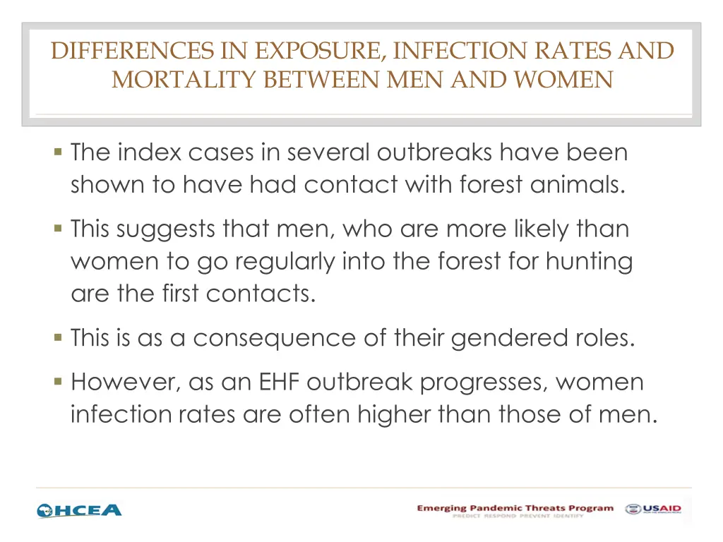 differences in exposure infection rates