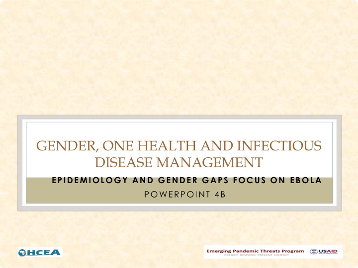 gender one health and infectious disease