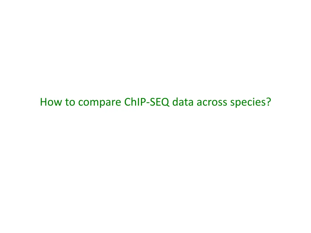 how to compare chip seq data across species