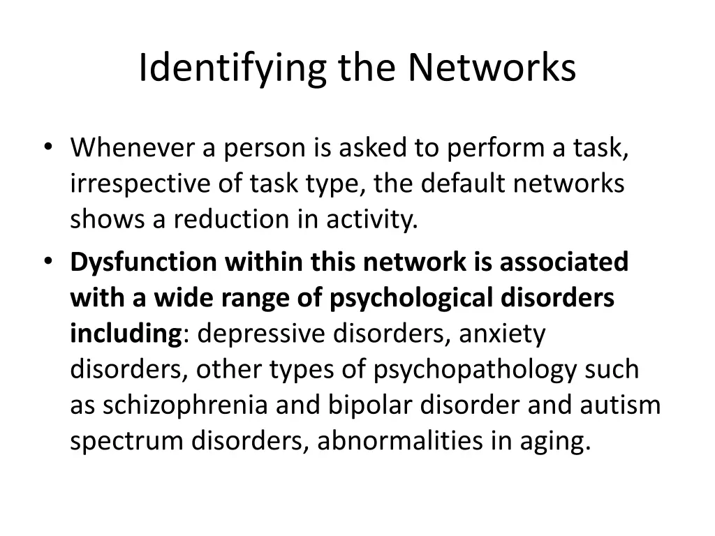 identifying the networks 1