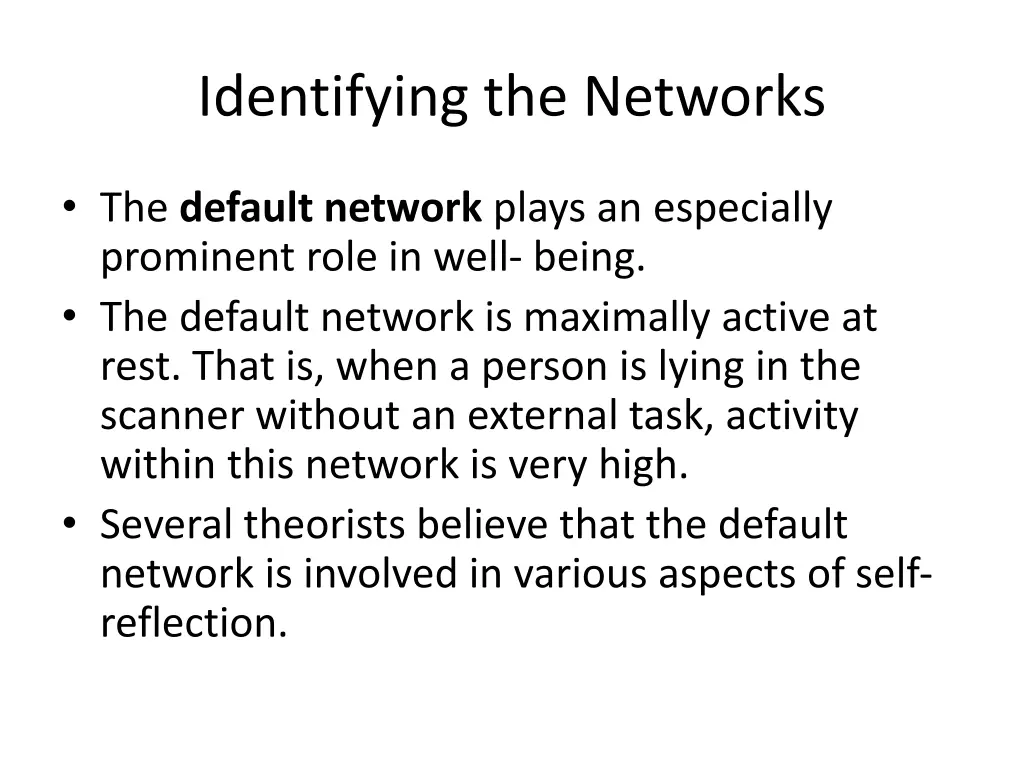 identifying the networks