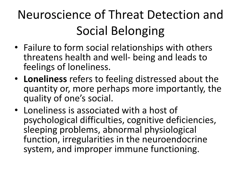 neuroscience of threat detection and social 1