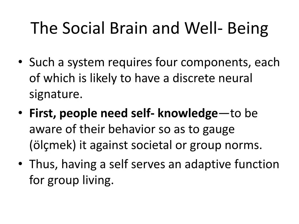 the social brain and well being 1