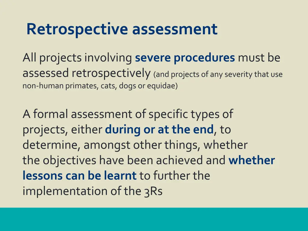 retrospective assessment