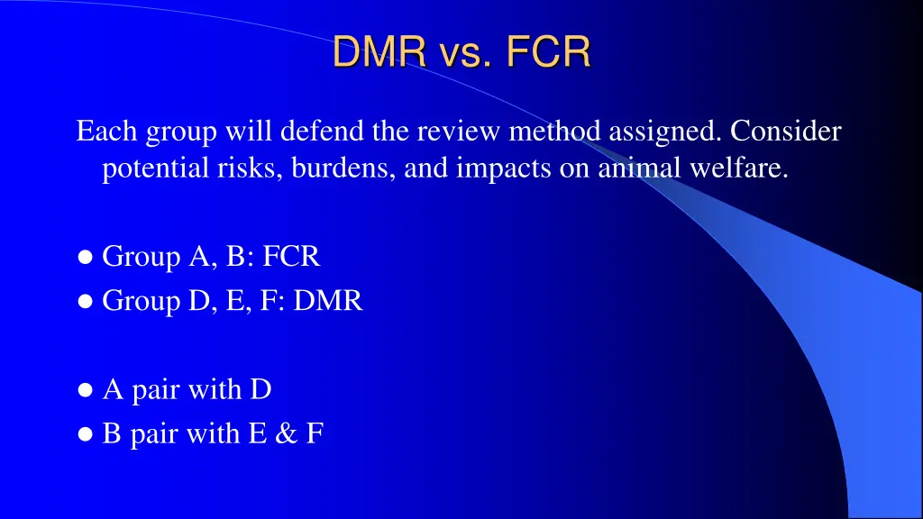 dmr vs fcr