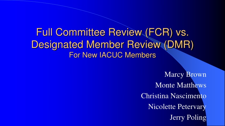 full committee review fcr vs designated member