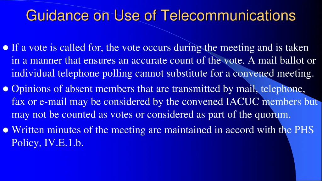 guidance on use of telecommunications 1