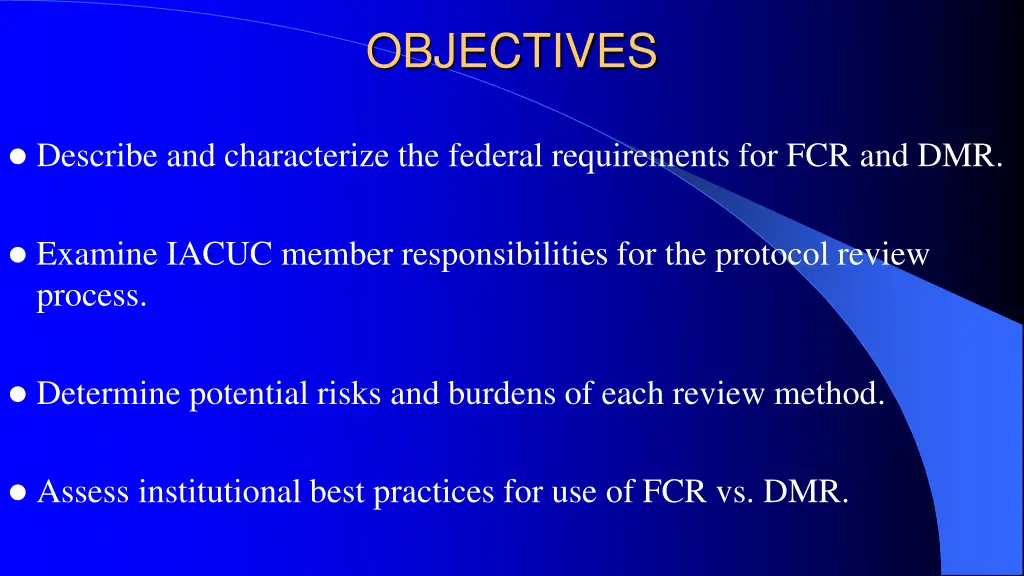 objectives