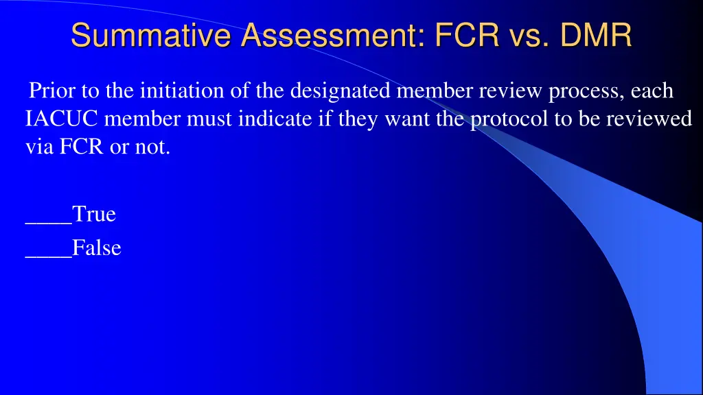 summative assessment fcr vs dmr 2