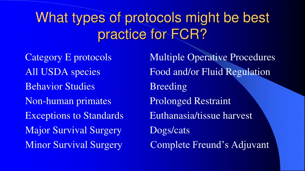 what types of protocols might be best practice