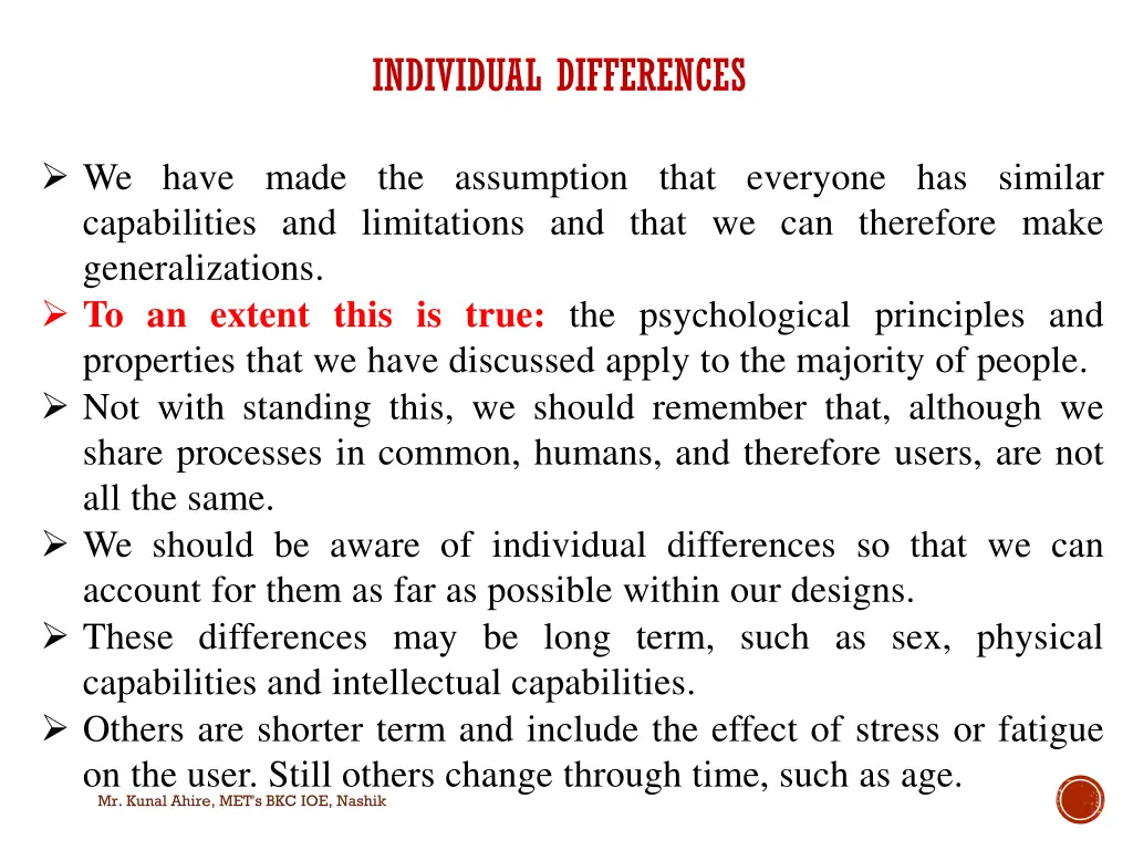 individual differences