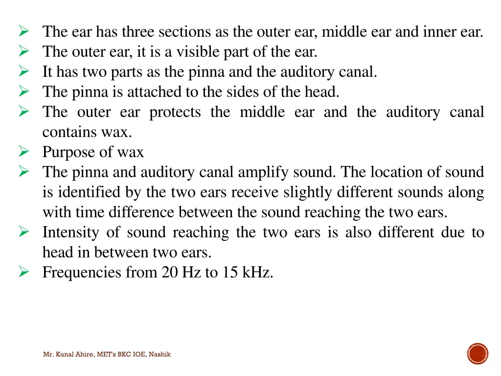 the ear has three sections as the outer