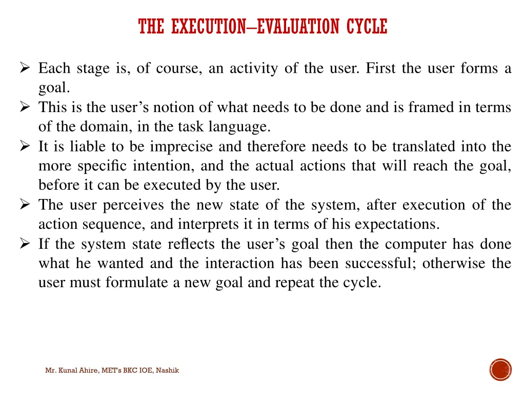 the execution evaluation cycle 2