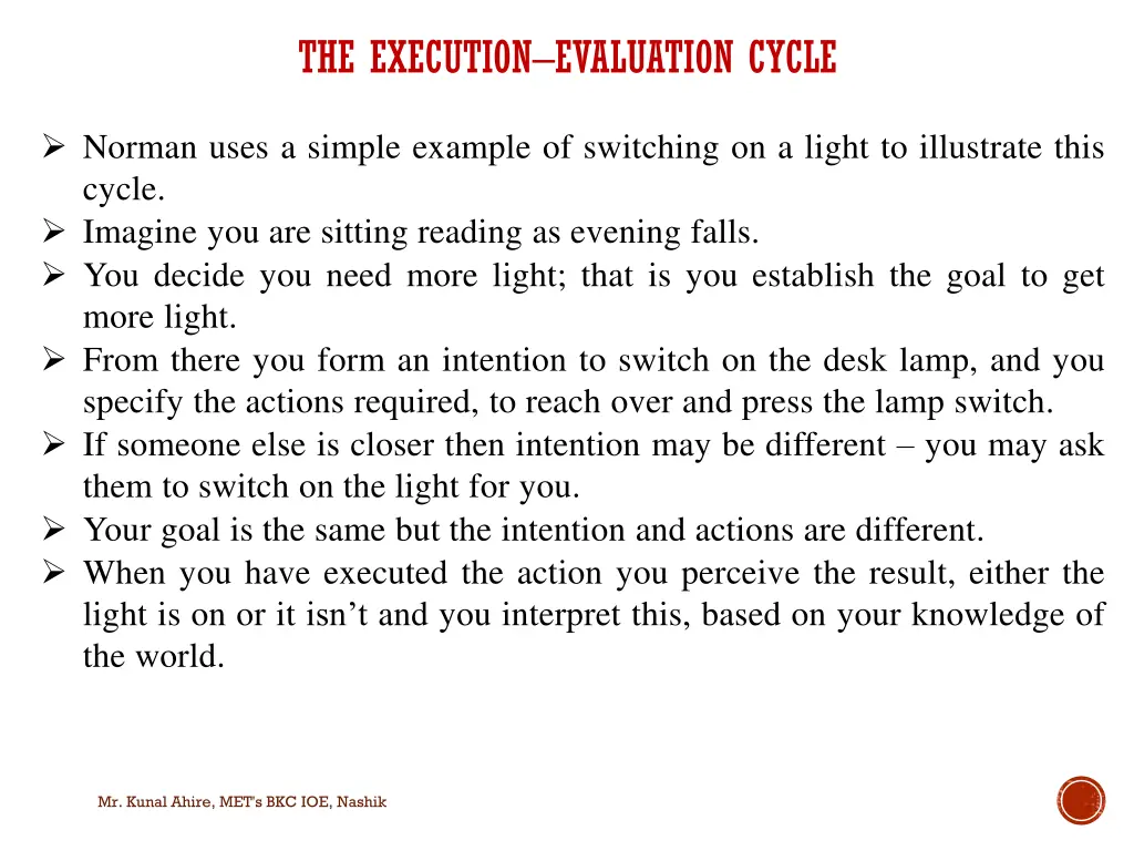 the execution evaluation cycle 3