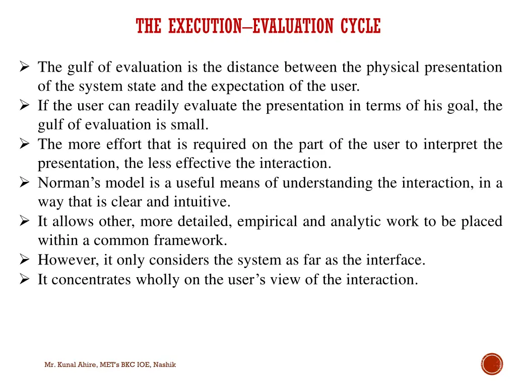 the execution evaluation cycle 6