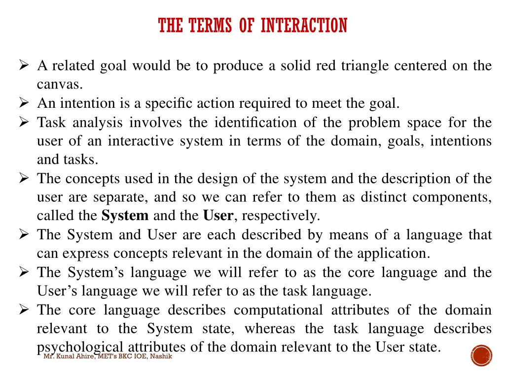 the terms of interaction 1