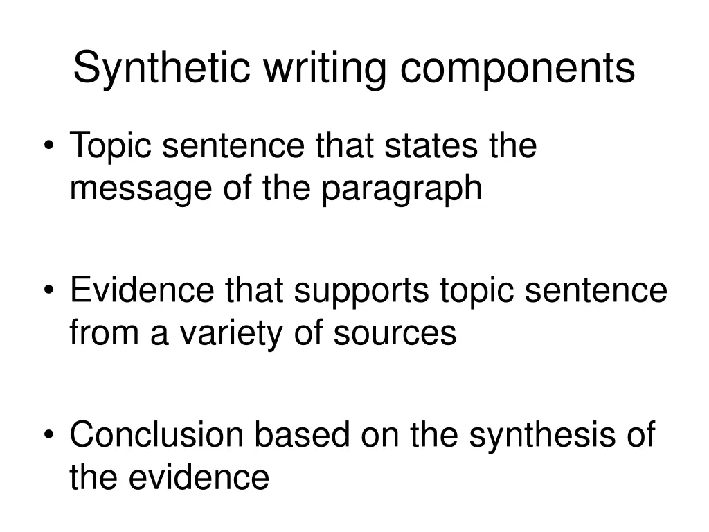 synthetic writing components