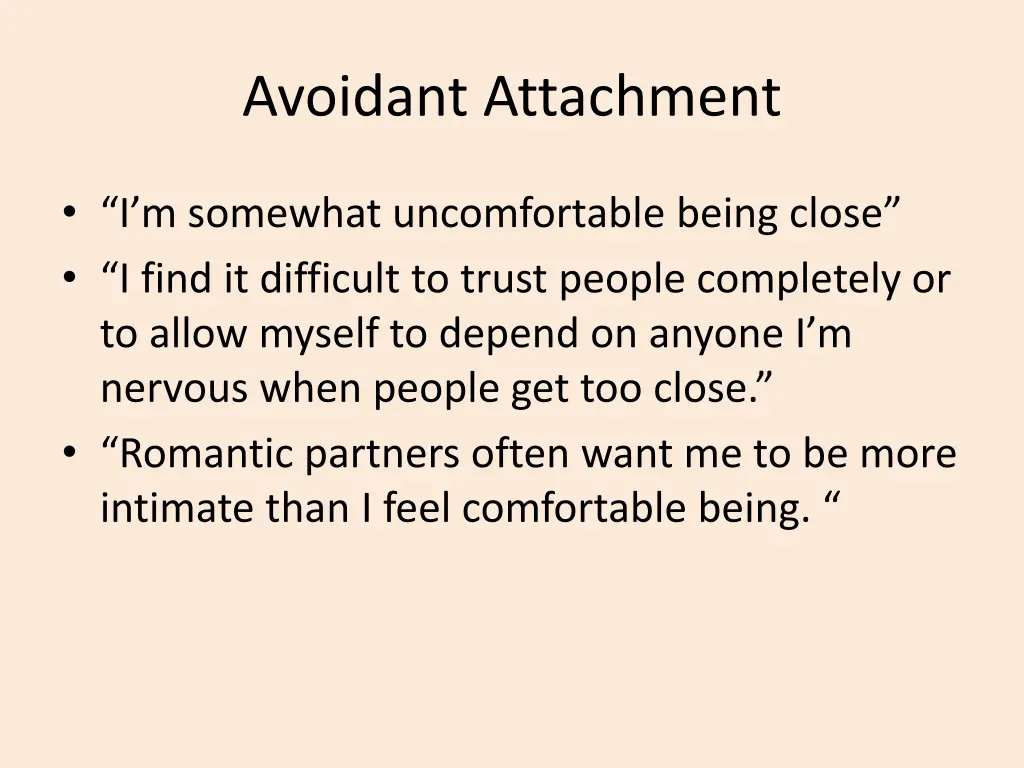 avoidant attachment