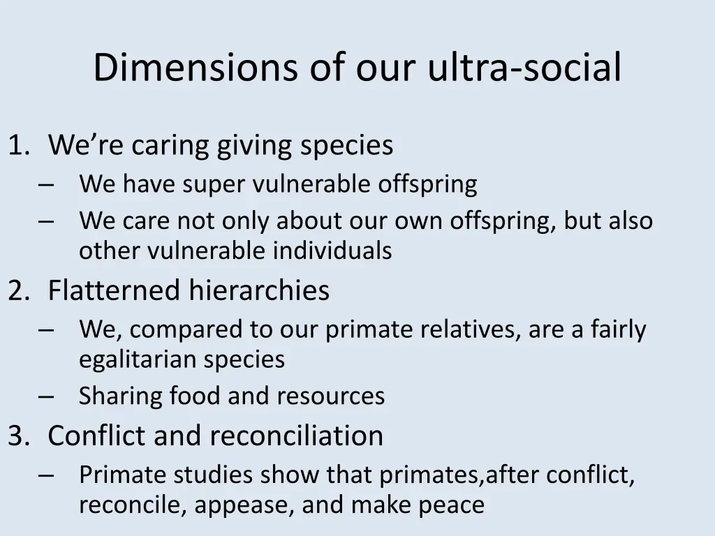 dimensions of our ultra social