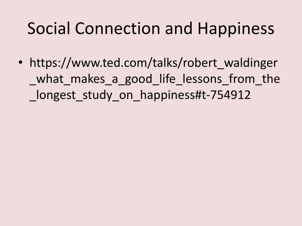 social connection and happiness