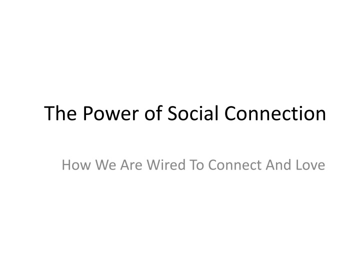 the power of social connection