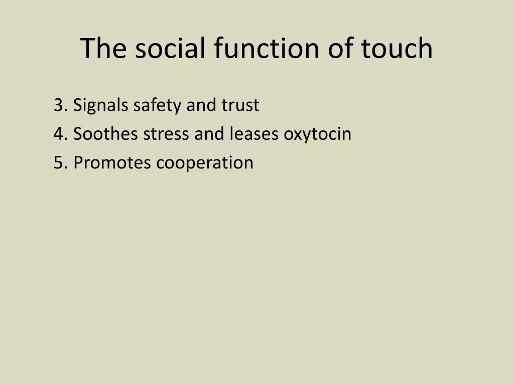 the social function of touch 1