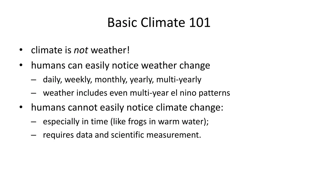 basic climate 101