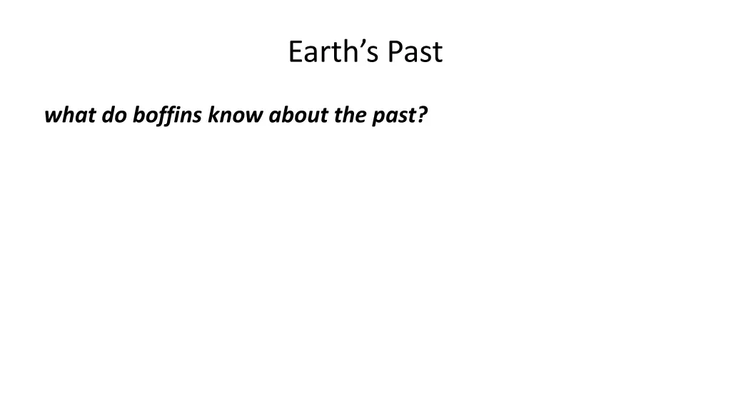 earth s past