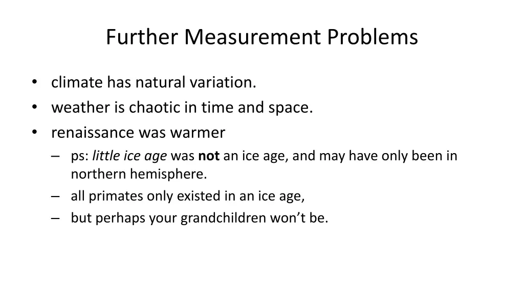 further measurement problems