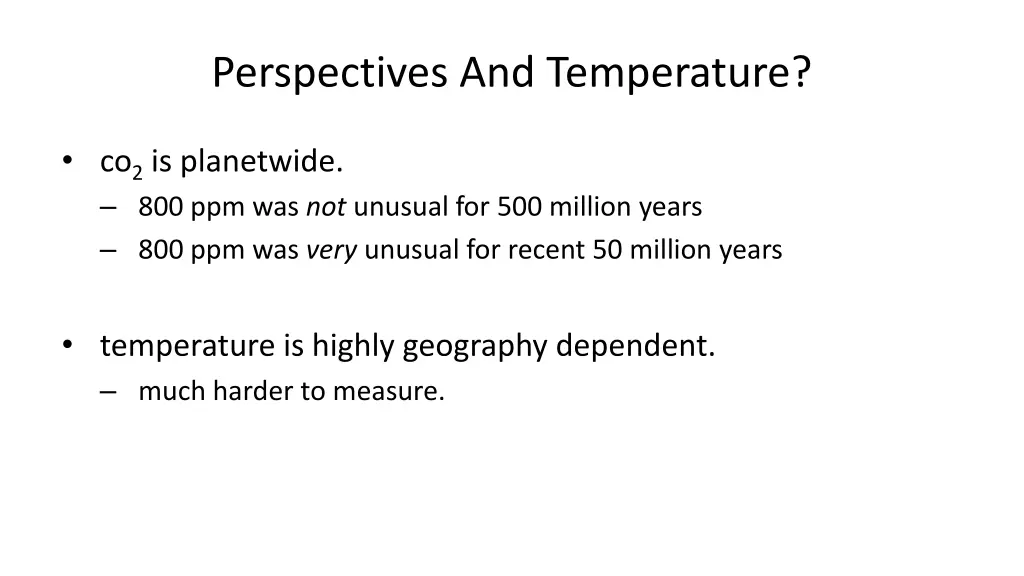 perspectives and temperature