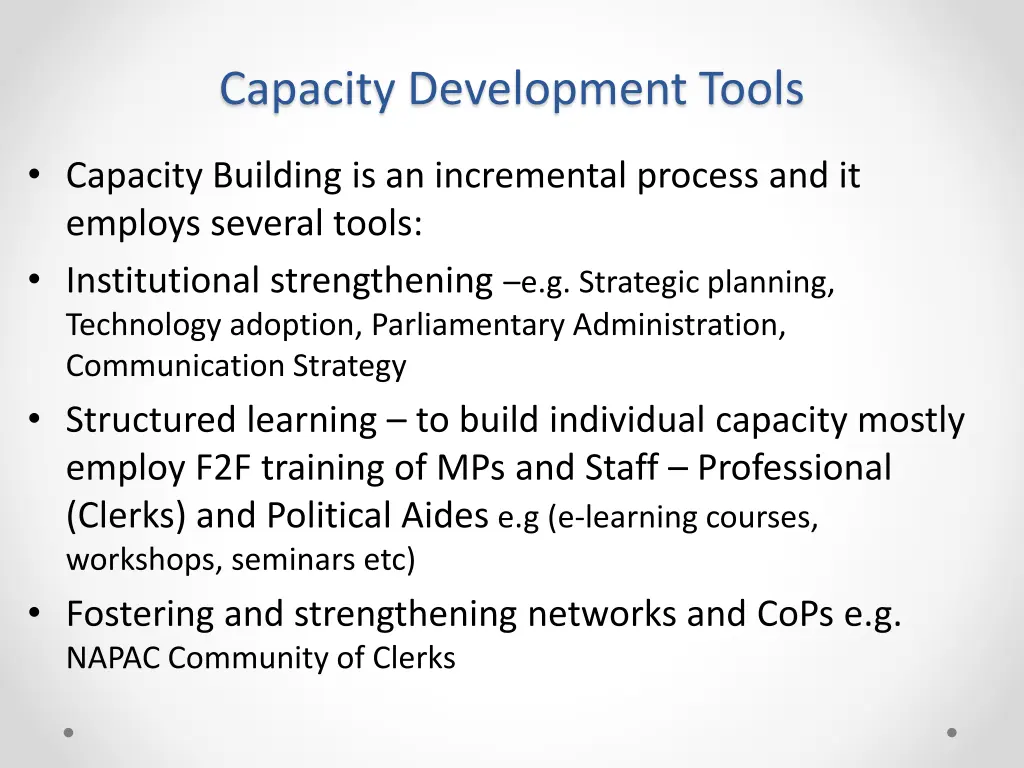 capacity development tools