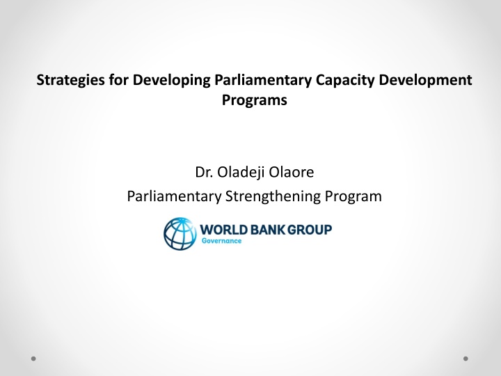 strategies for developing parliamentary capacity