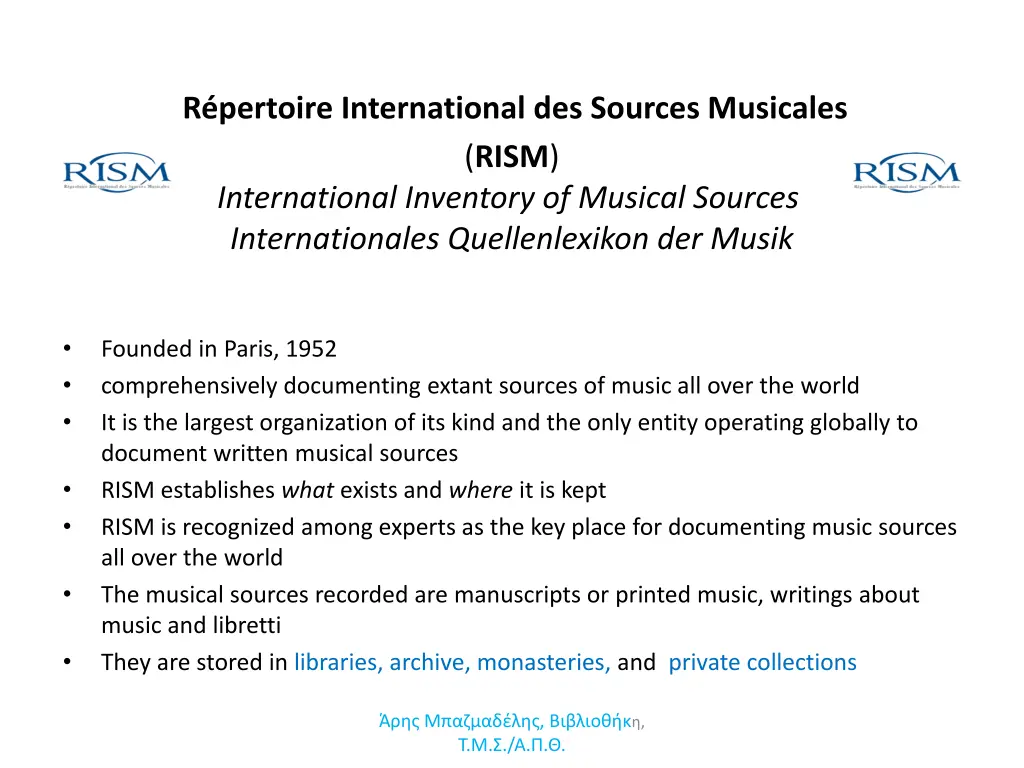 r pertoire international des sources musicales