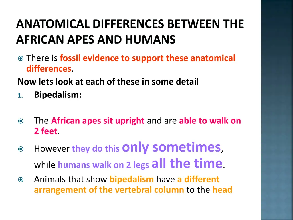 anatomical differences between the african apes 1