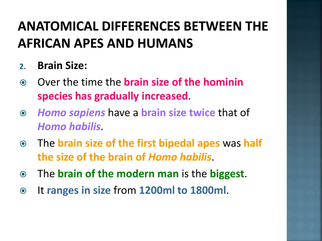 anatomical differences between the african apes 6