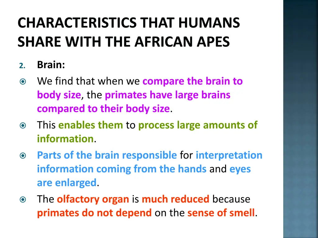 characteristics that humans share with 3