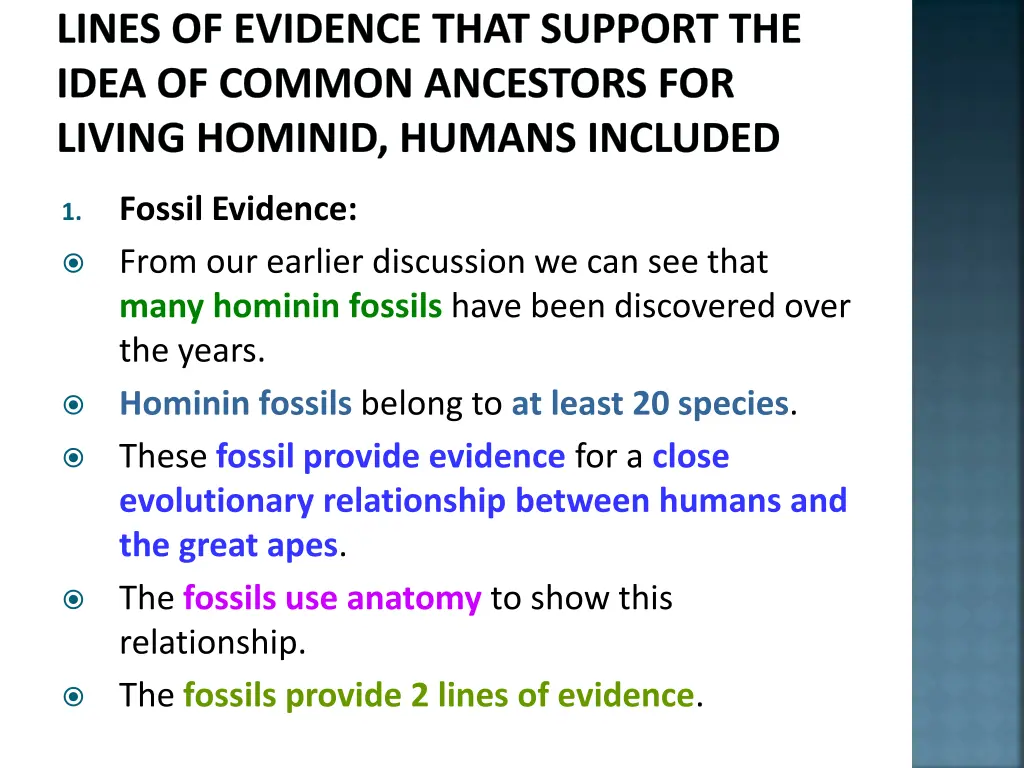 lines of evidence that support the idea of common 1