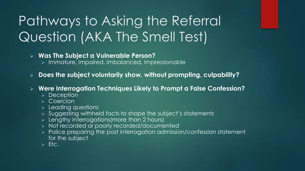 pathways to asking the referral question