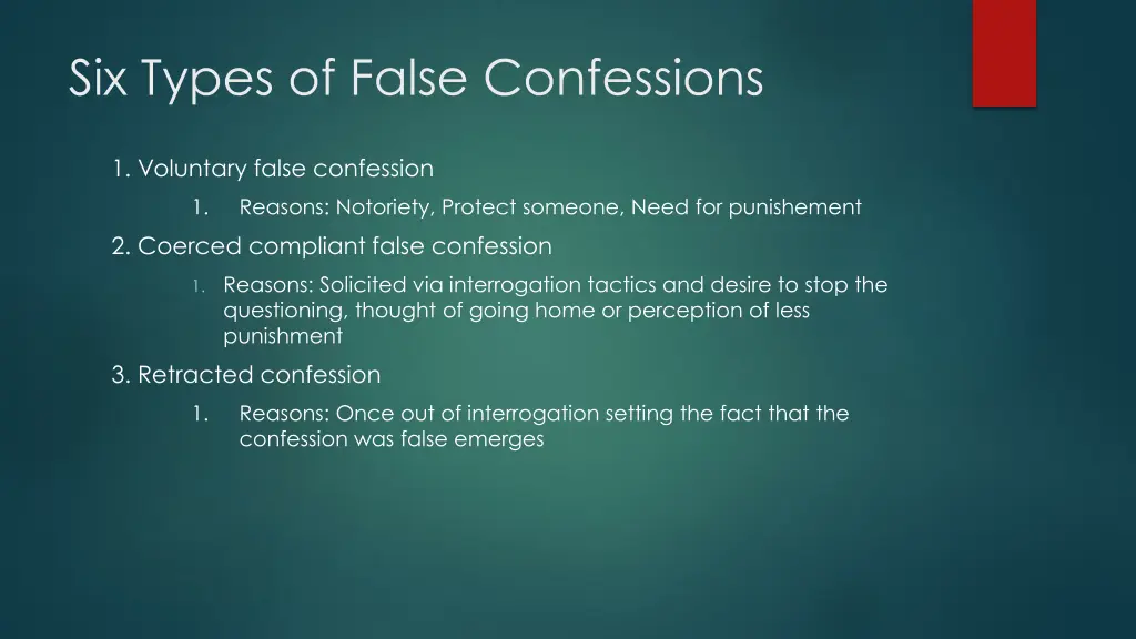 six types of false confessions