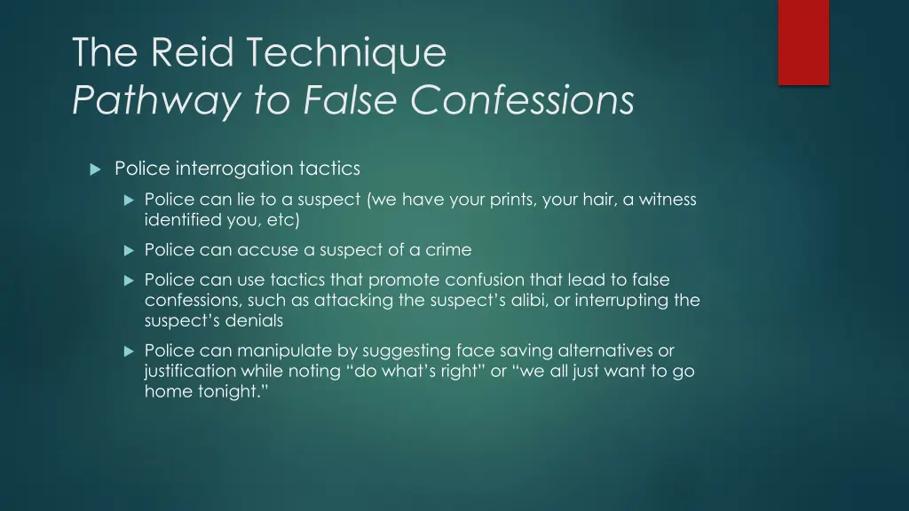 the reid technique pathway to false confessions 1