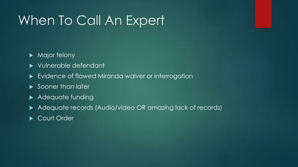 when to call an expert