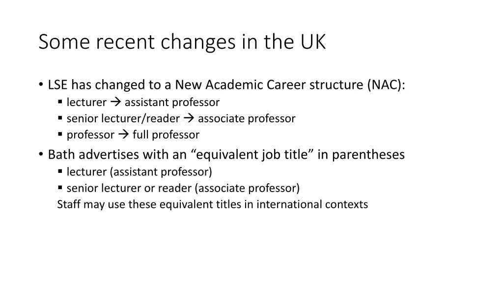 some recent changes in the uk