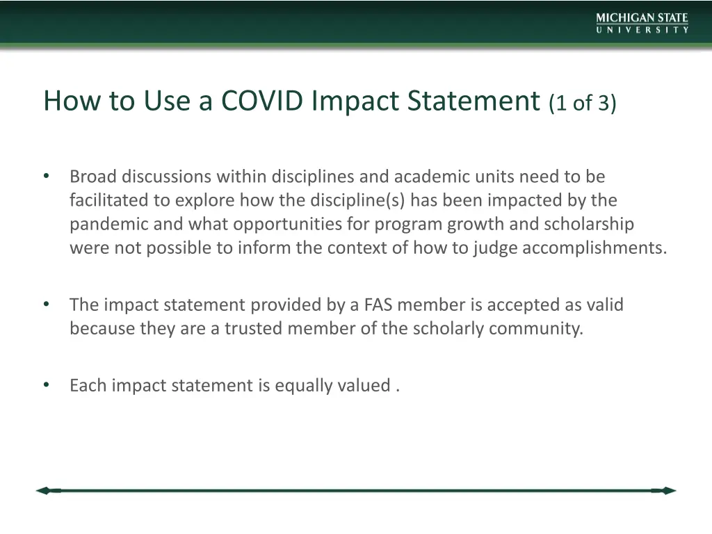 how to use a covid impact statement 1 of 3