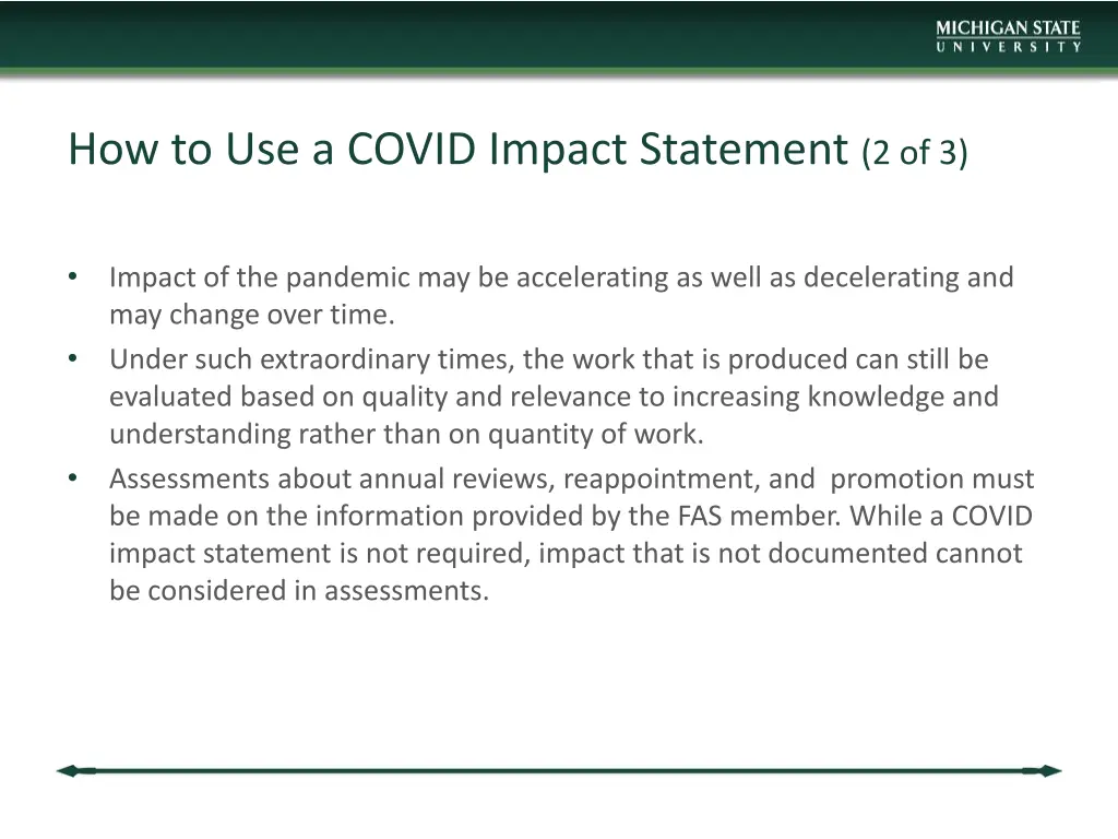 how to use a covid impact statement 2 of 3