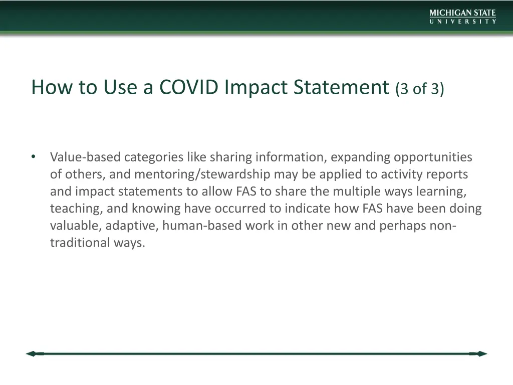 how to use a covid impact statement 3 of 3