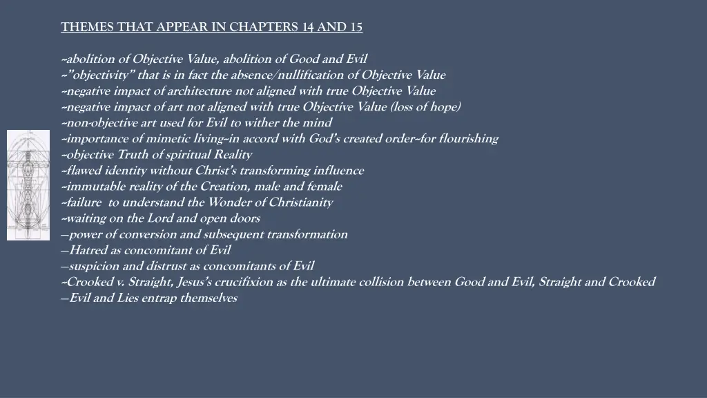 themes that appear in chapters 14 and 15